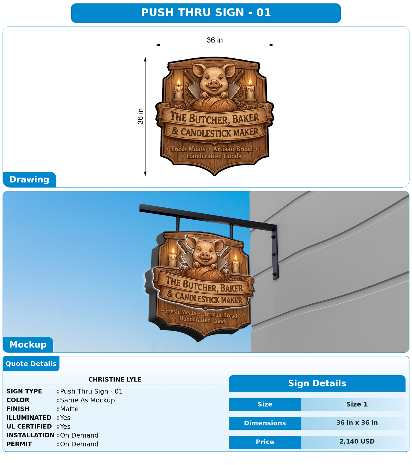 CUSTOM MOCKUP SIGN FOR Christine Lyle