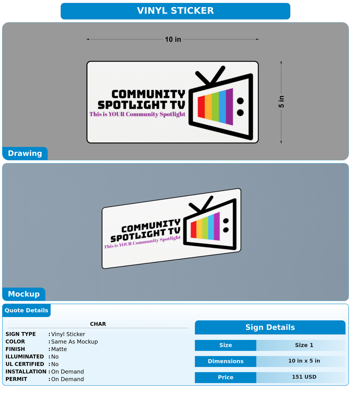 CUSTOM MOCKUP SIGN FOR Char