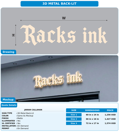 CUSTOM MOCKUP SIGN FOR janiah callahan