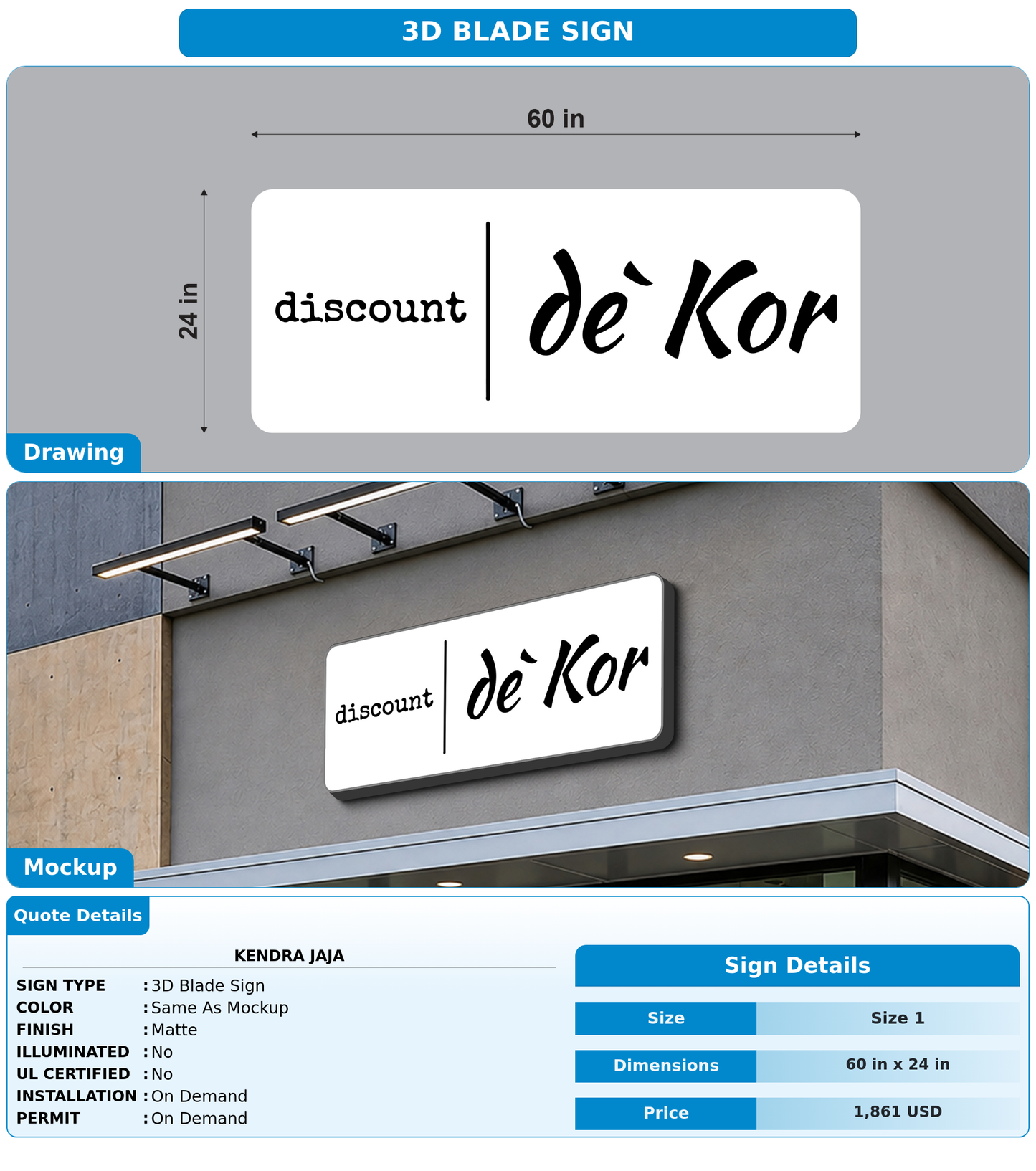 CUSTOM MOCKUP SIGN FOR Kendra JaJa