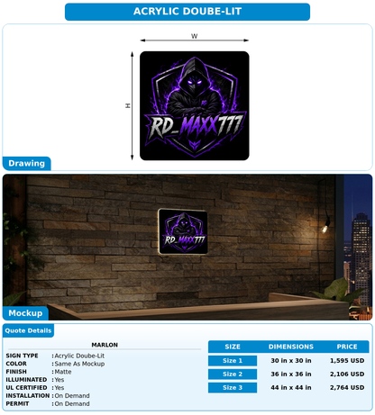 CUSTOM MOCKUP SIGN FOR Marlon