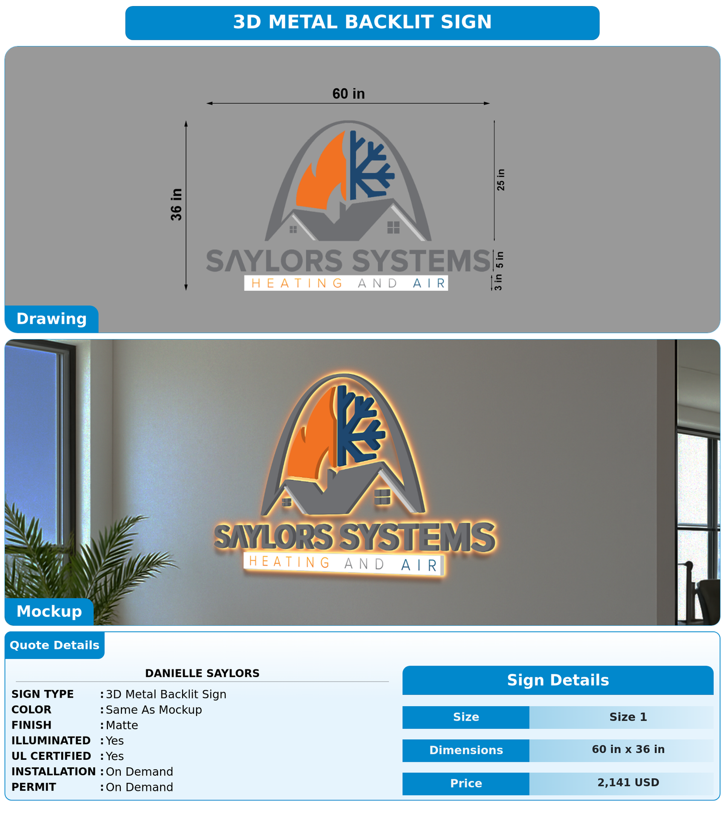 CUSTOM MOCKUP SIGN FOR Danielle Saylors