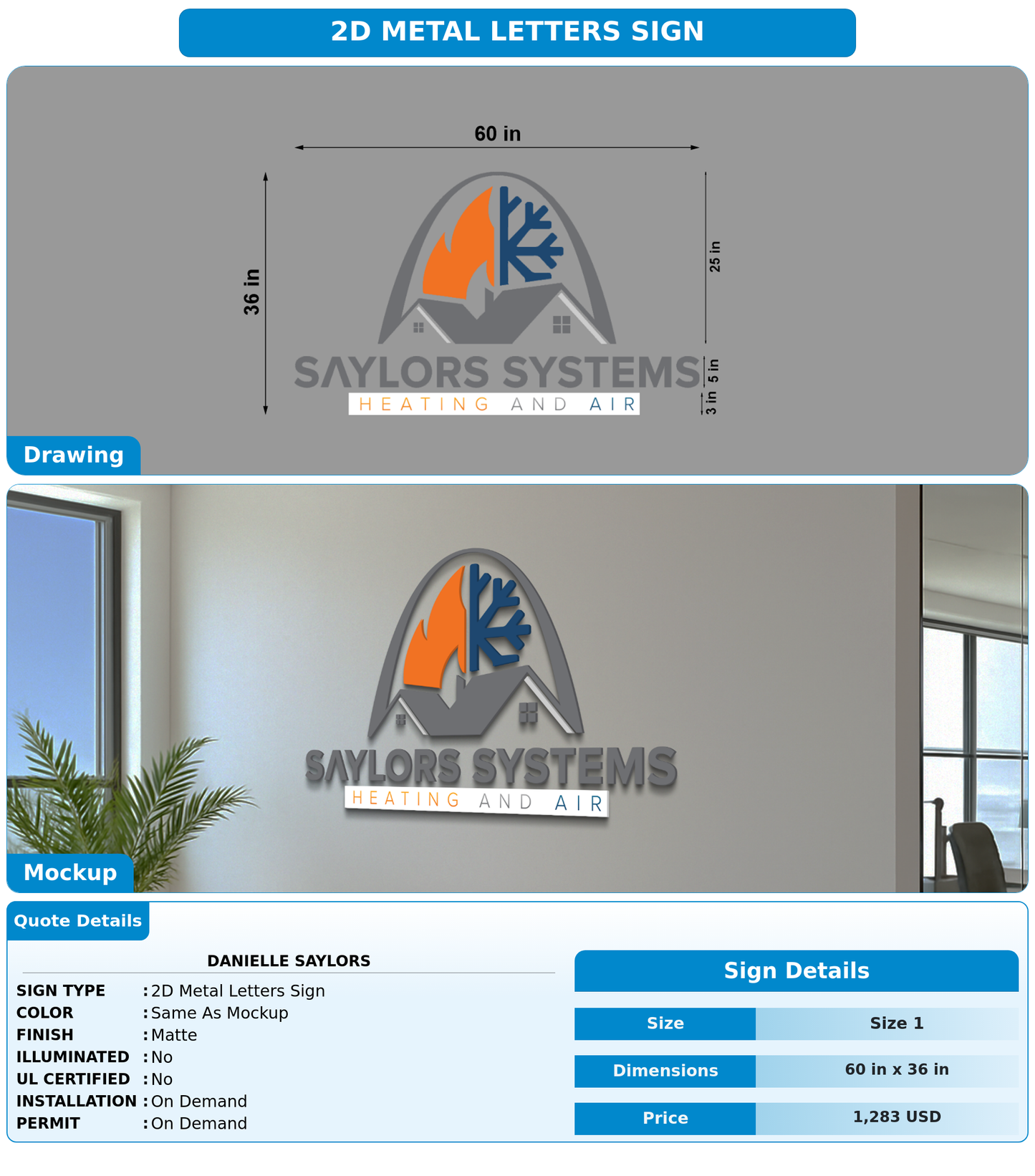 CUSTOM MOCKUP SIGN FOR Danielle Saylors