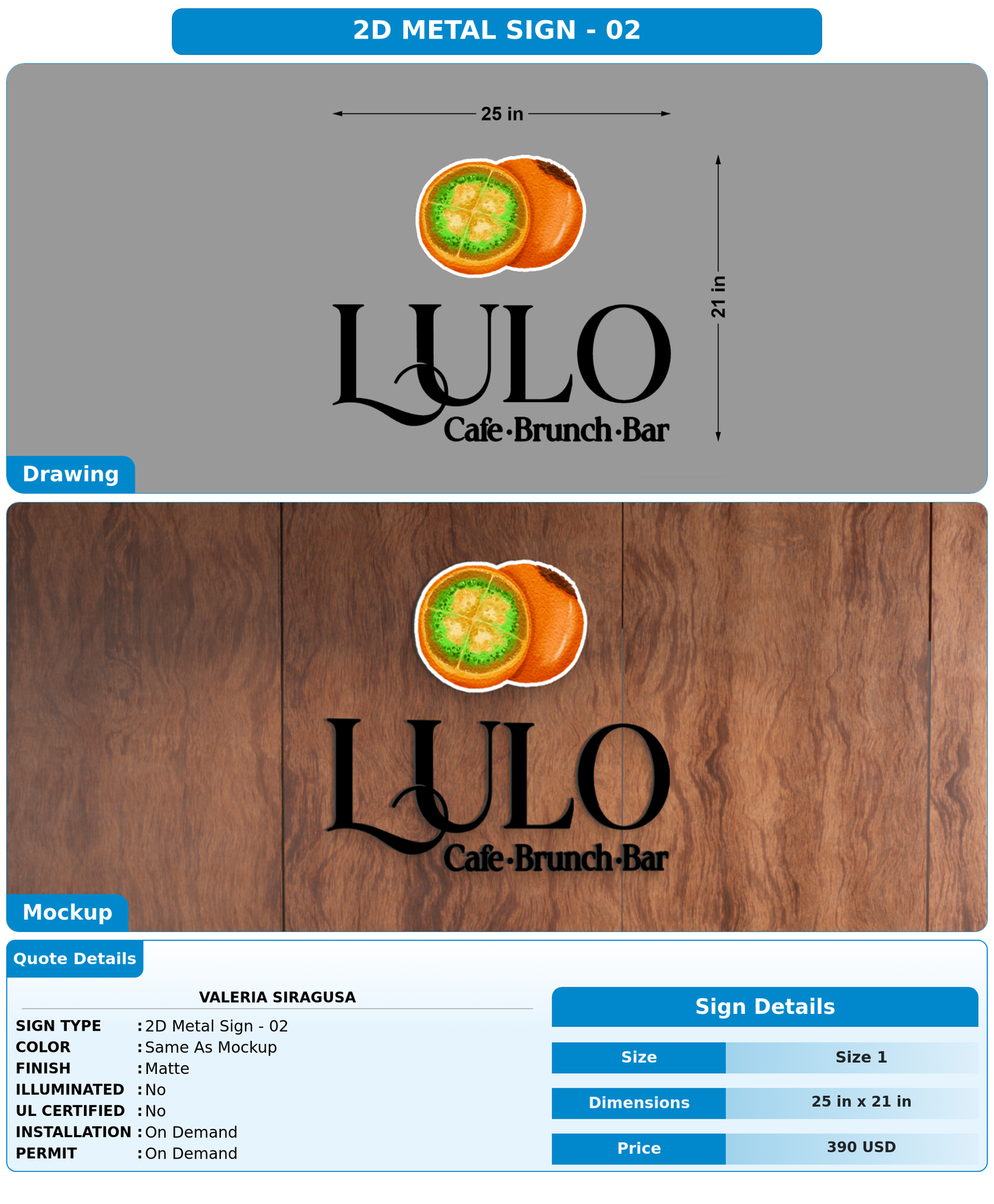 CUSTOM MOCKUP SIGN FOR Valeria Siragusa