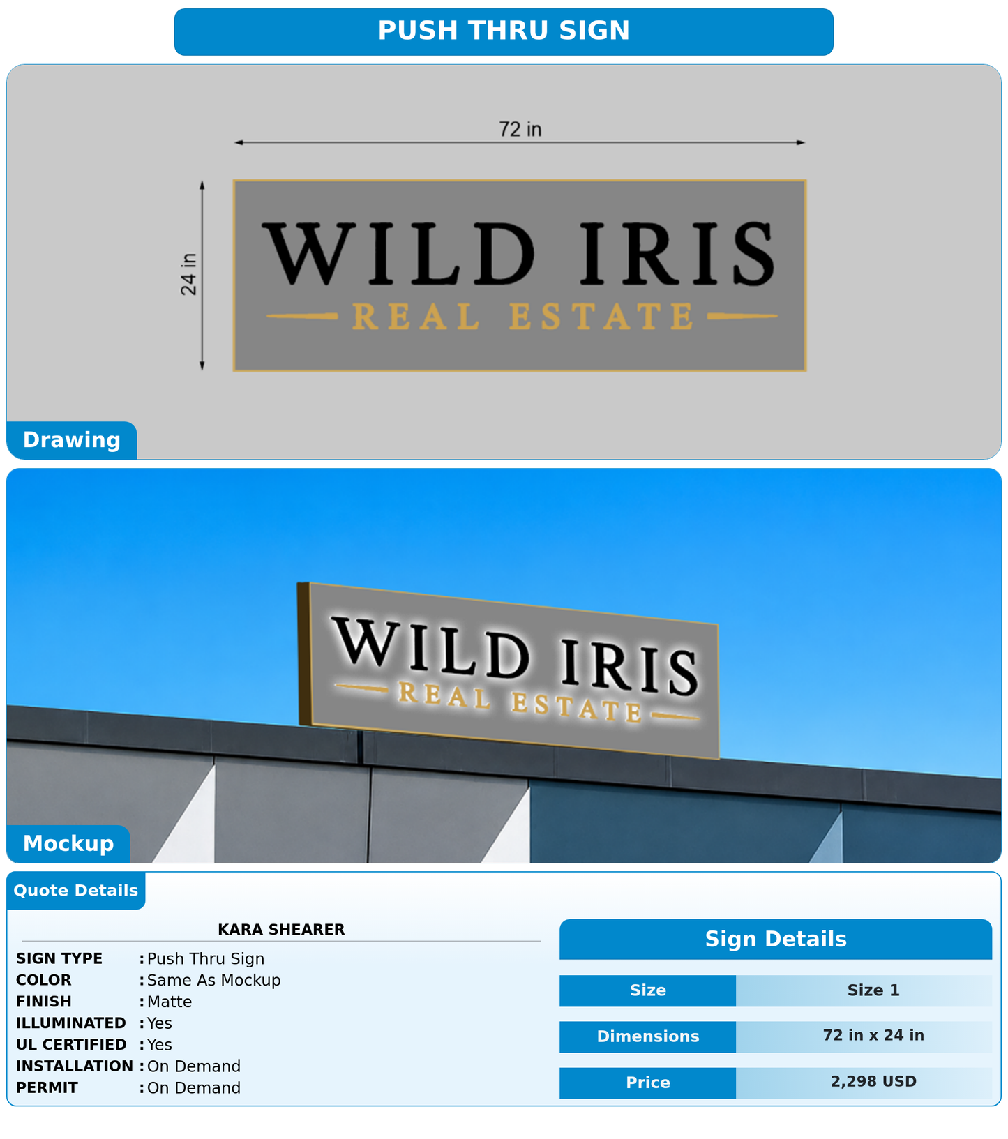 CUSTOM MOCKUP SIGN FOR Kara Shearer