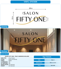 CUSTOM MOCKUP SIGN FOR SALON FIFTY ONE / Tracy Harwood-Holliday