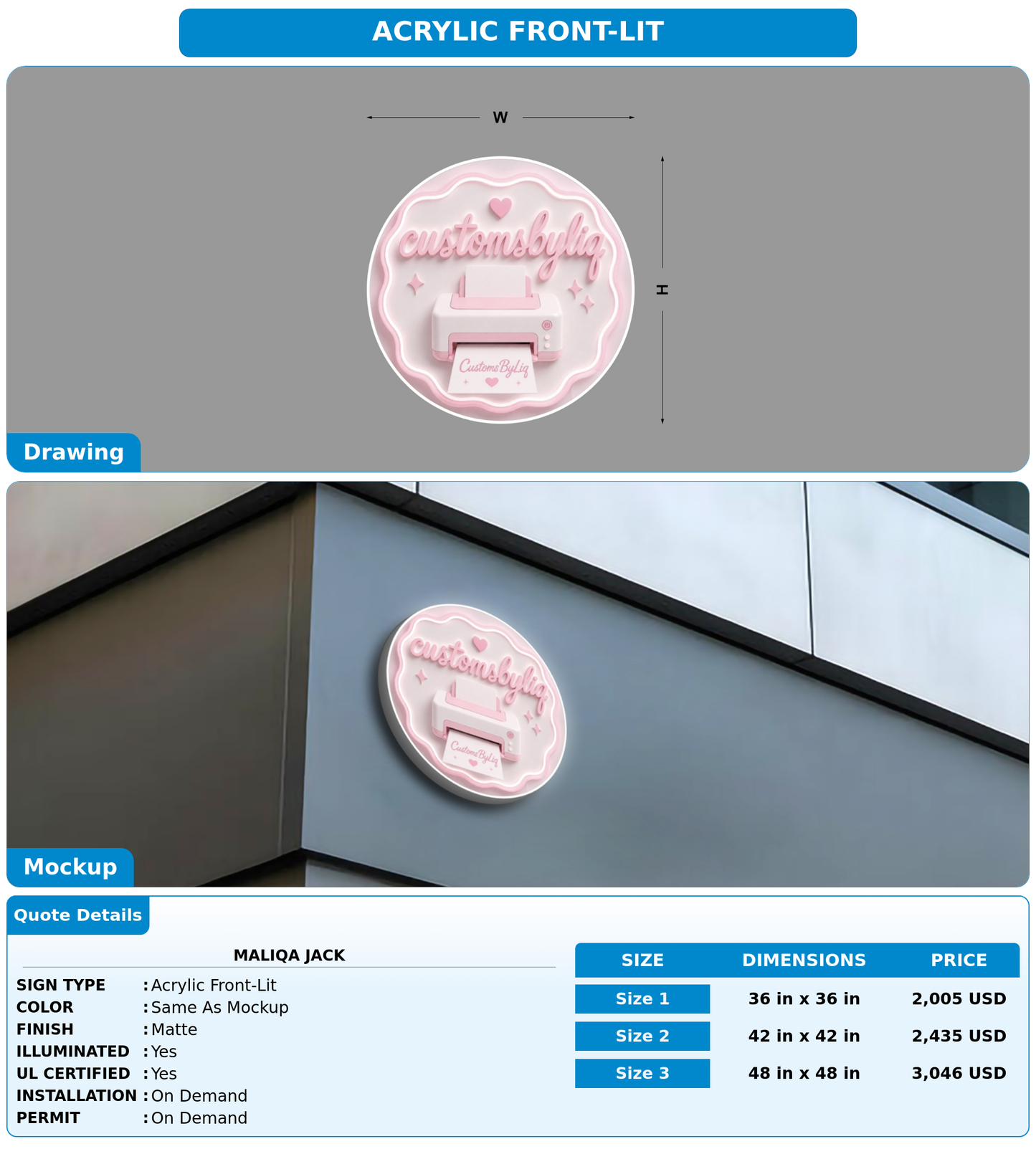 CUSTOM MOCKUP SIGN FOR Maliqa jack