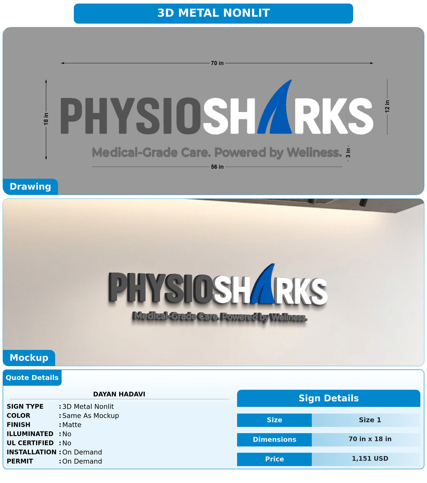 CUSTOM MOCKUP SIGN FOR Dayan Hadavi