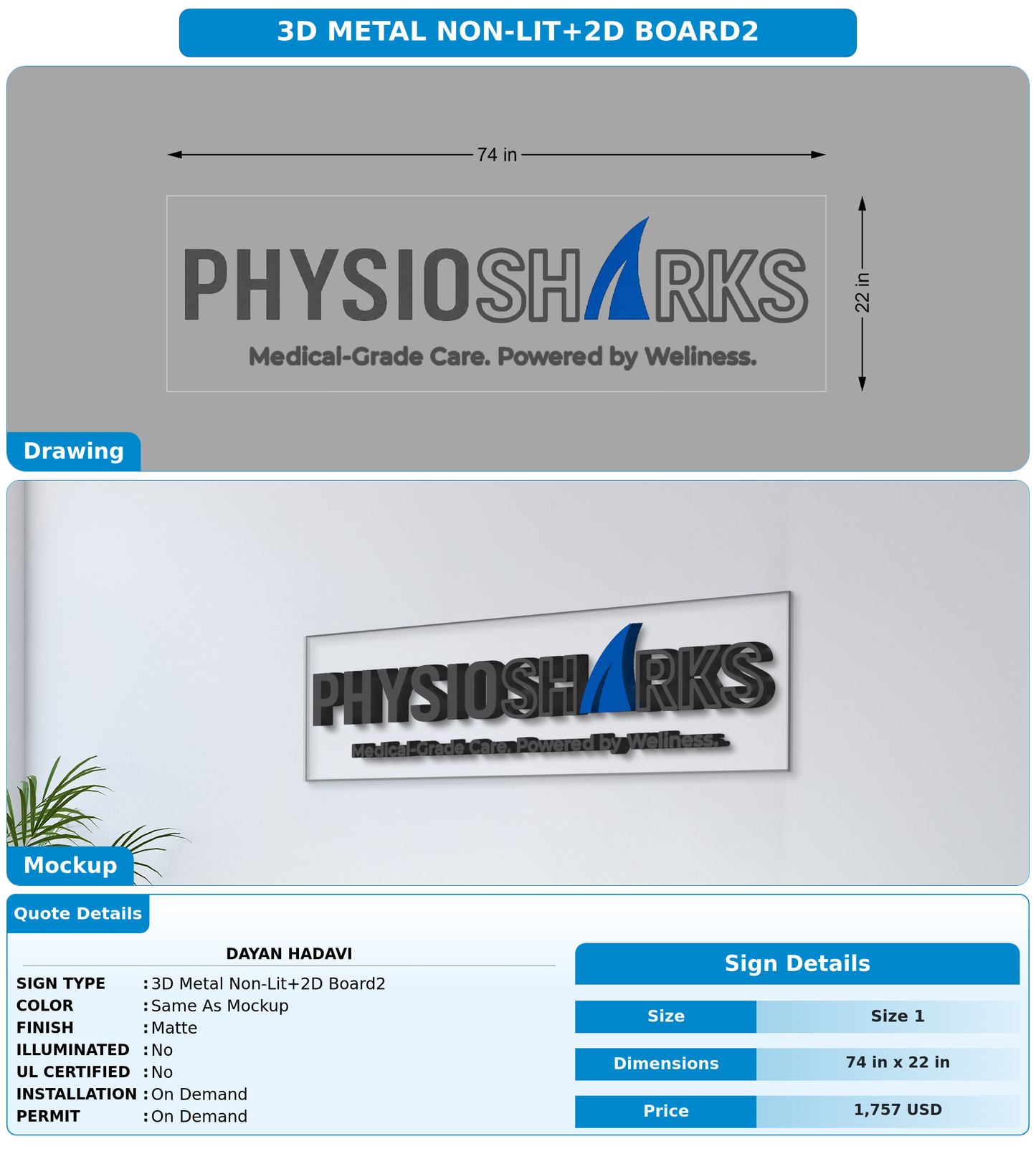 CUSTOM MOCKUP SIGN FOR Dayan Hadavi