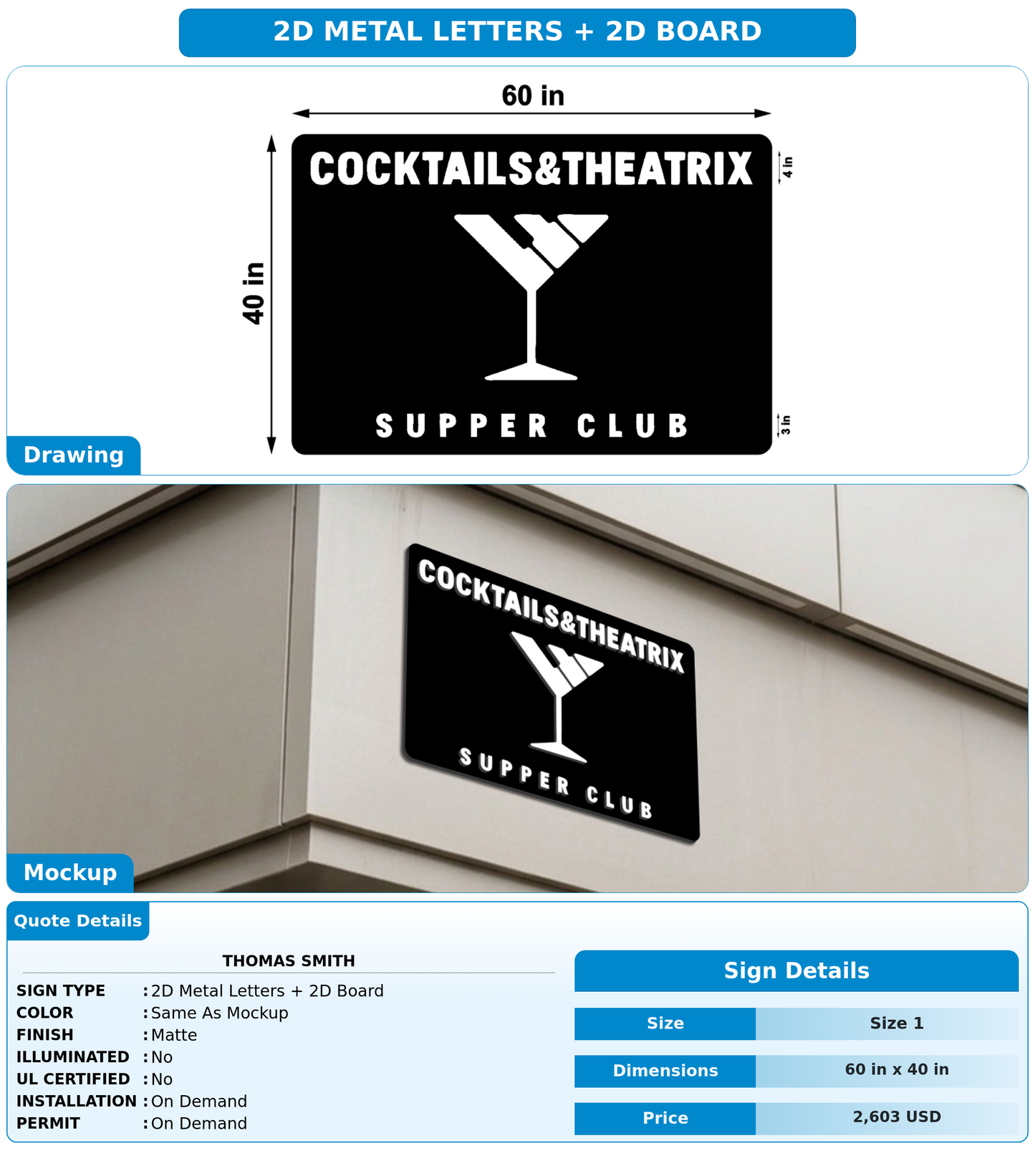 CUSTOM MOCKUP SIGN FOR Thomas Smith