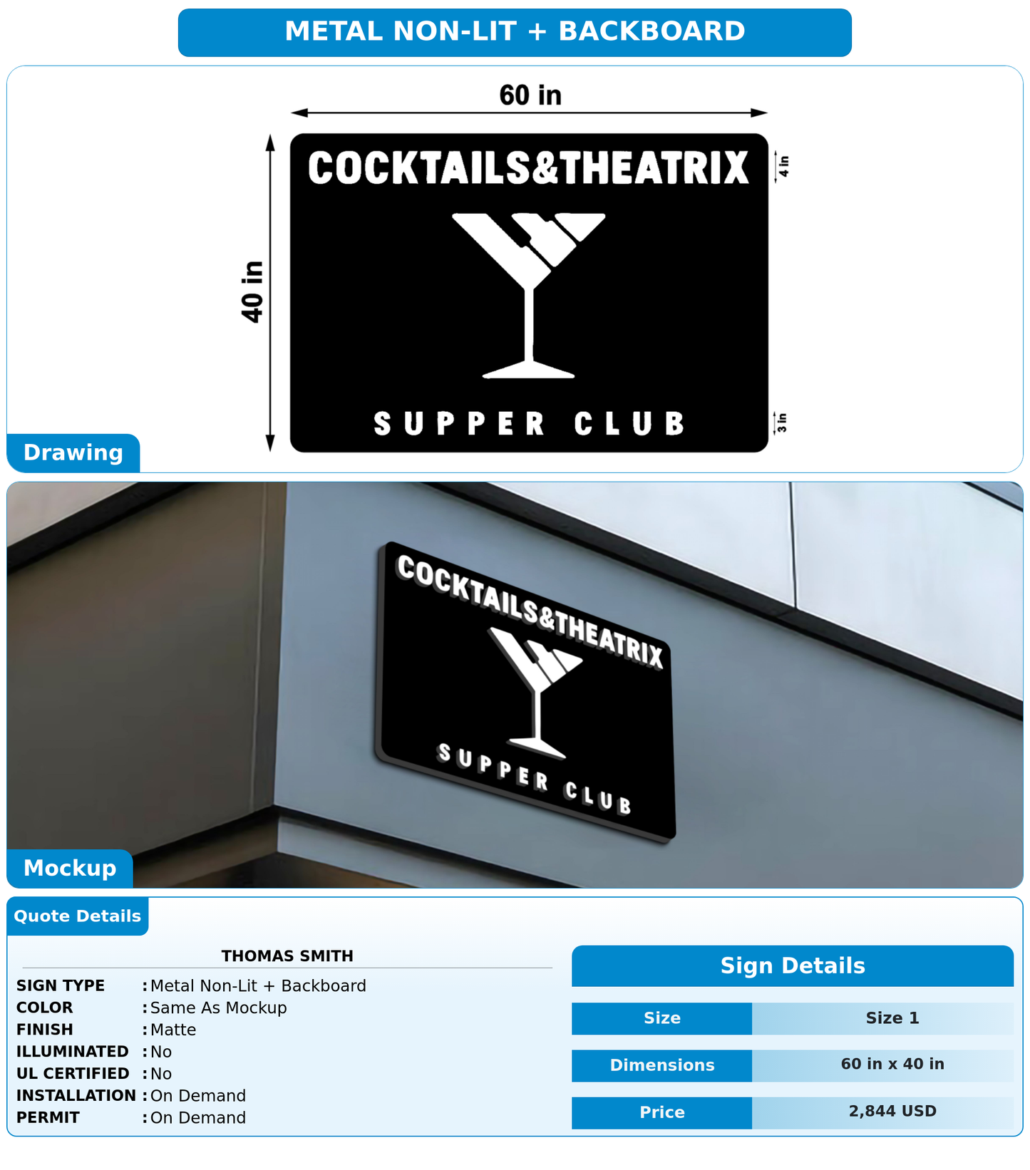 CUSTOM MOCKUP SIGN FOR Thomas Smith