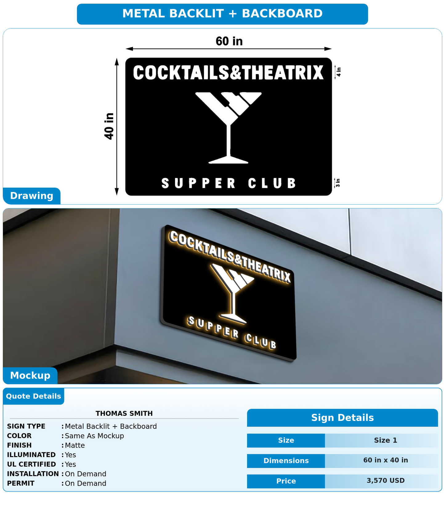 CUSTOM MOCKUP SIGN FOR Thomas Smith