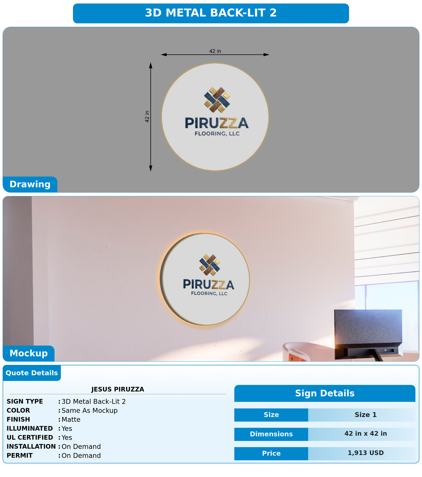 CUSTOM MOCKUP SIGN FOR Jesus Piruzza