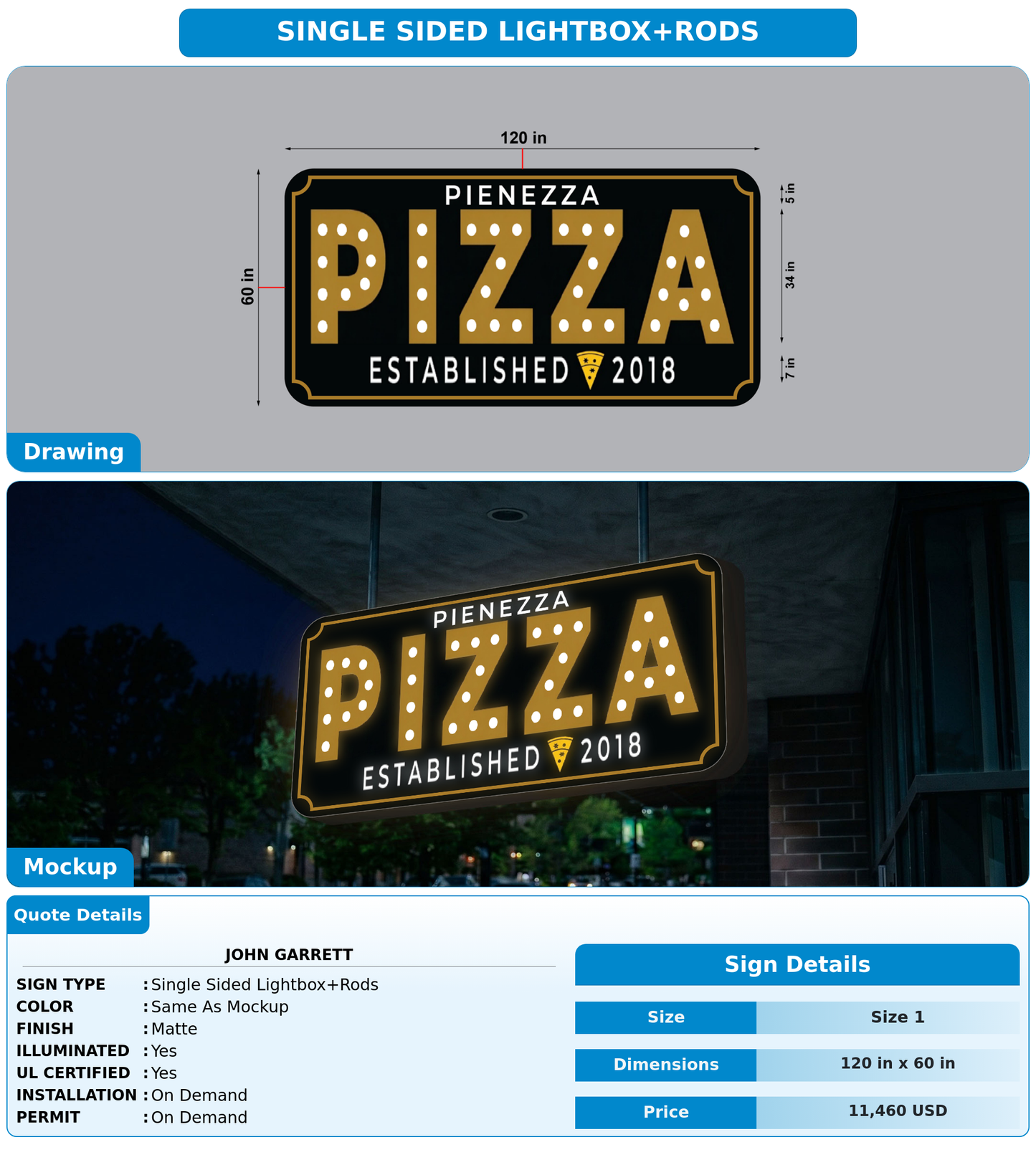 CUSTOM MOCKUP SIGN FOR john garrett