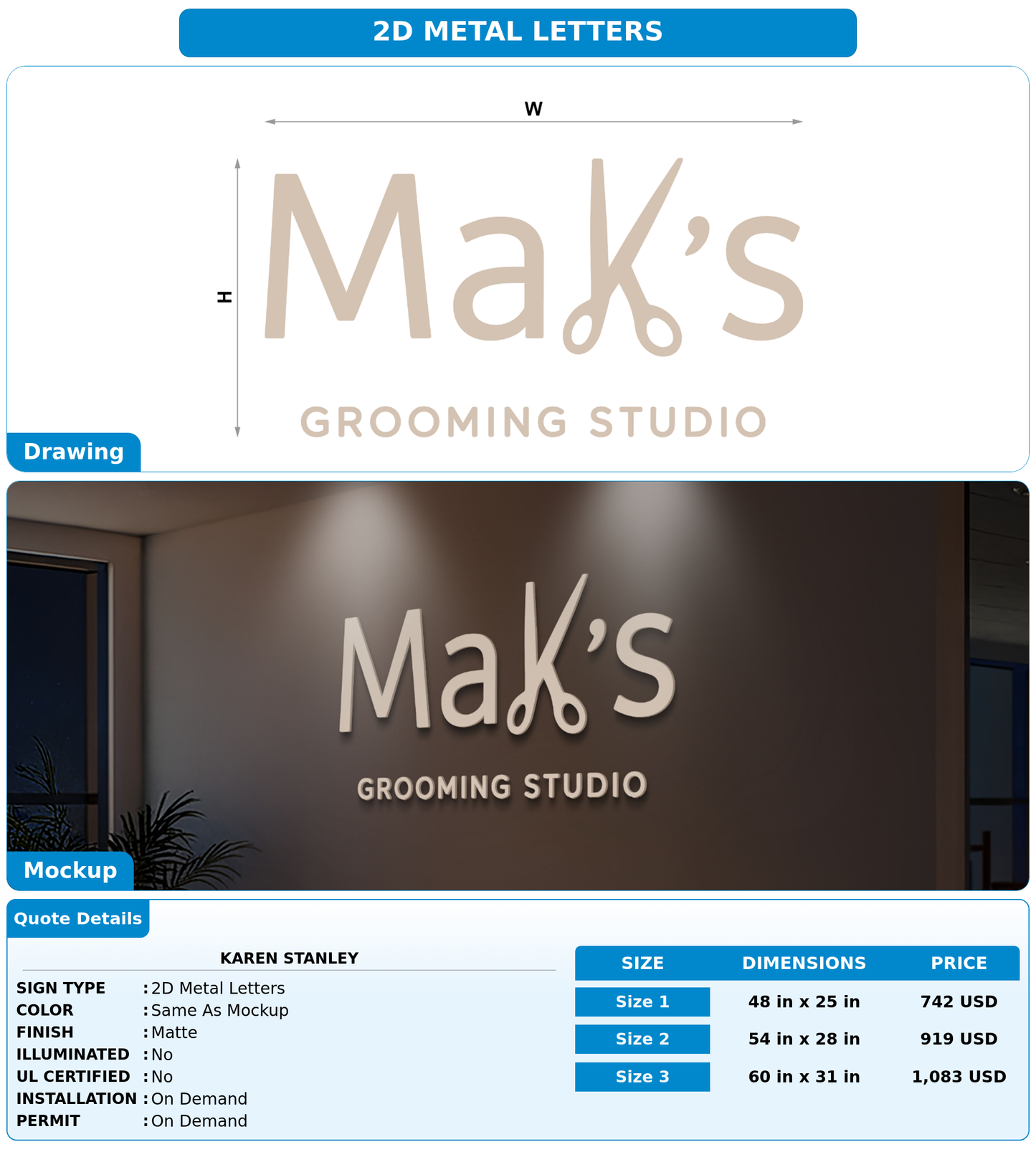CUSTOM MOCKUP SIGN FOR Karen Stanley