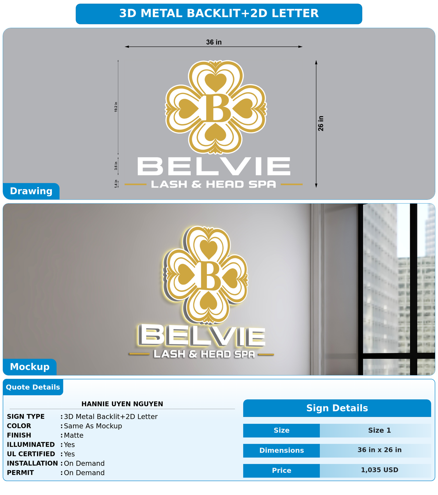 CUSTOM MOCKUP SIGN FOR Hannie Uyen Nguyen