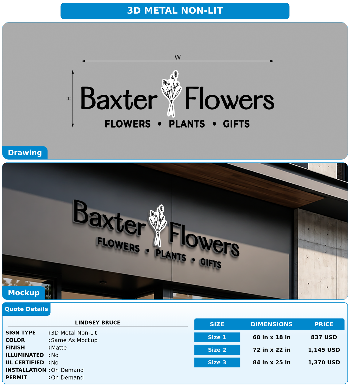 CUSTOM MOCKUP SIGN FOR Lindsey Bruce