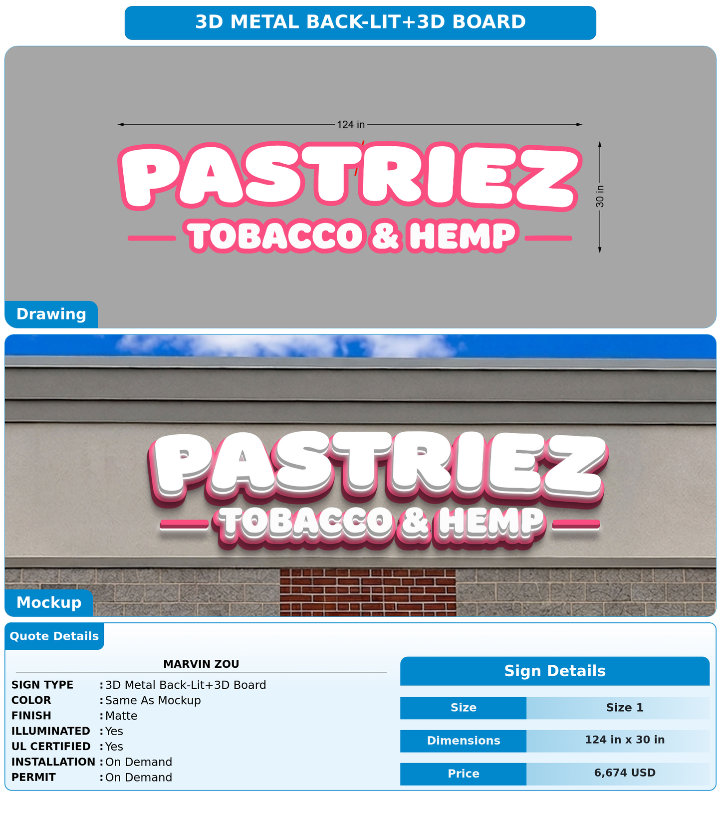 CUSTOM MOCKUP SIGN FOR Marvin Zou