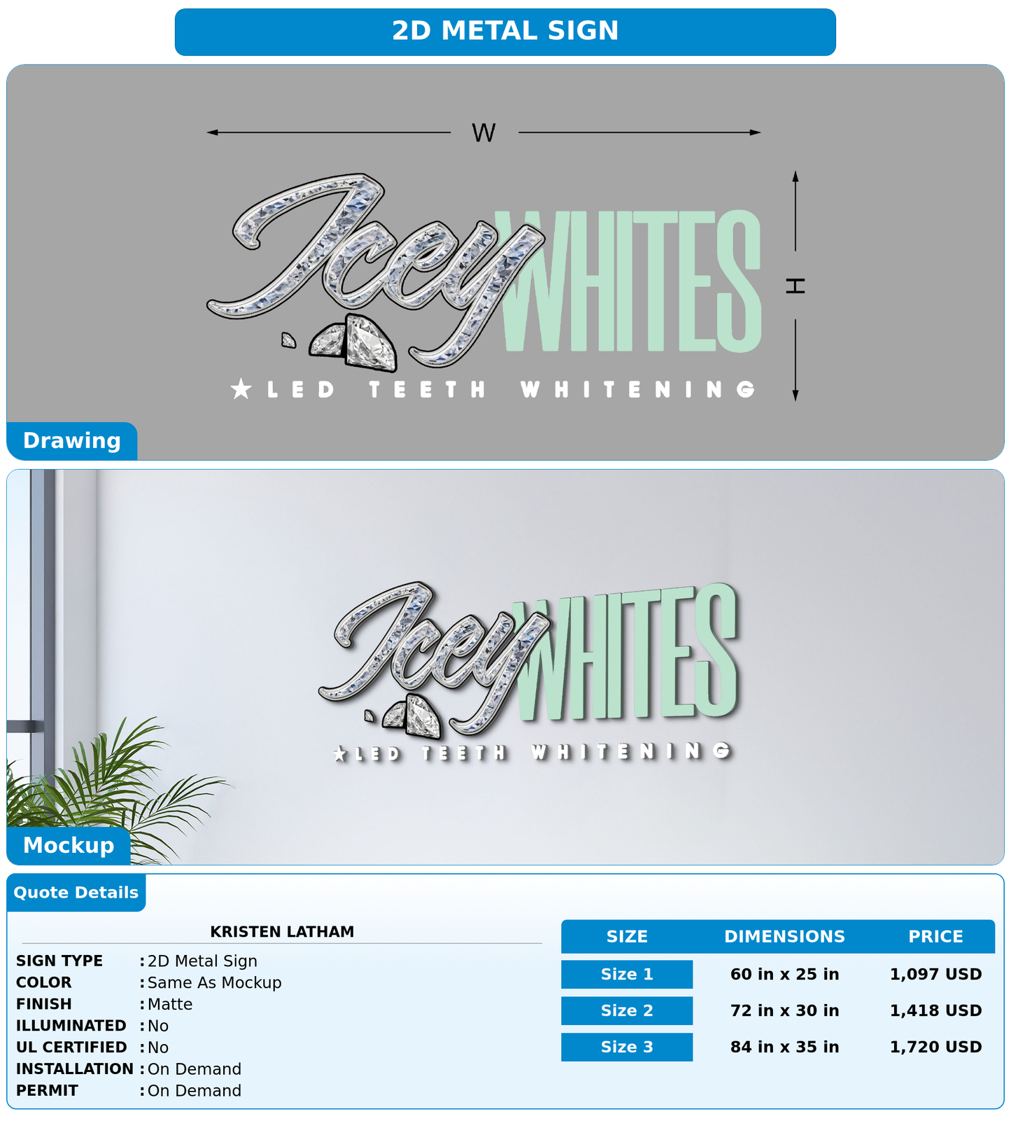 CUSTOM MOCKUP SIGN FOR Kristen Latham