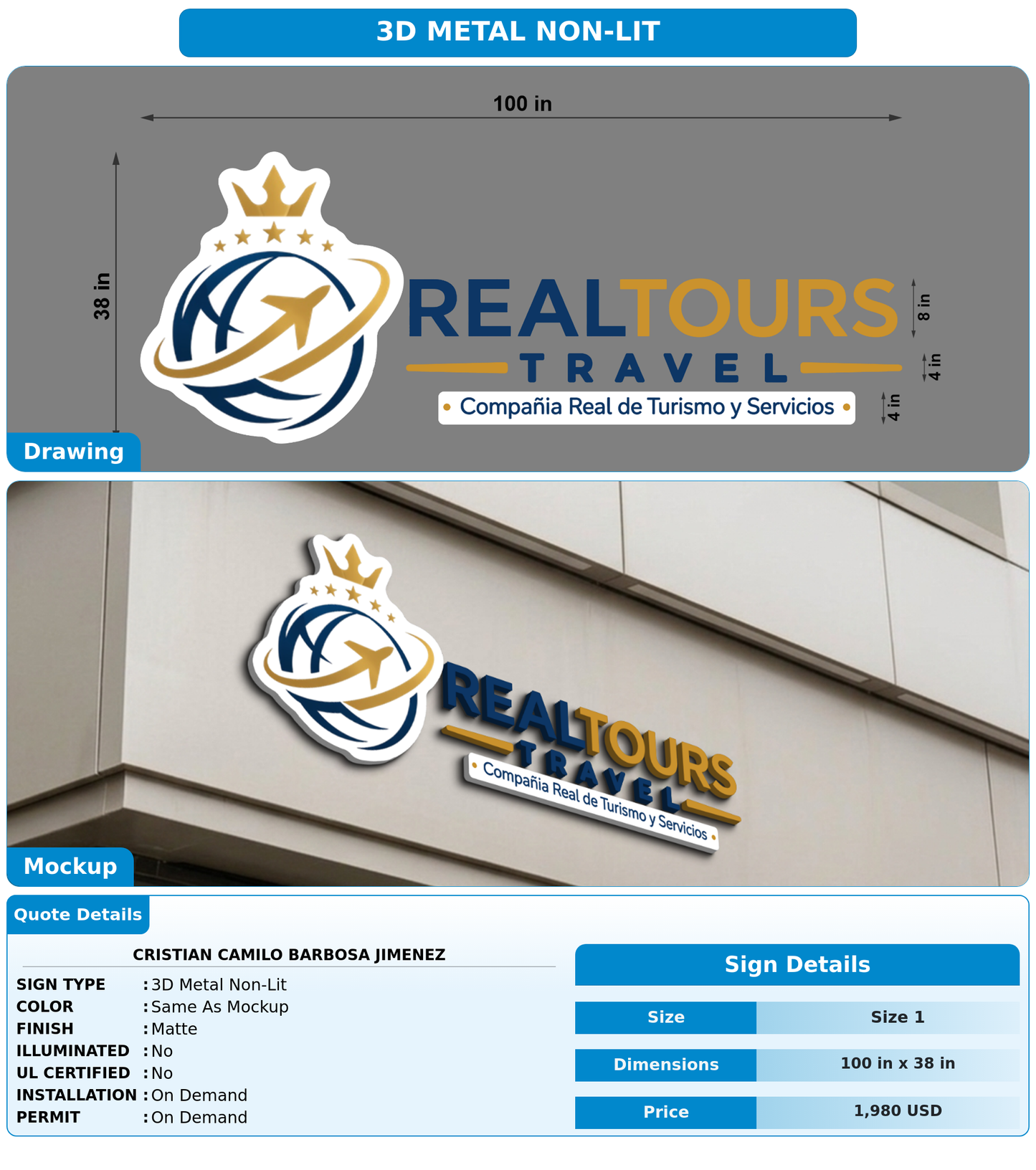 CUSTOM MOCKUP SIGN FOR Cristian Camilo Barbosa Jimenez