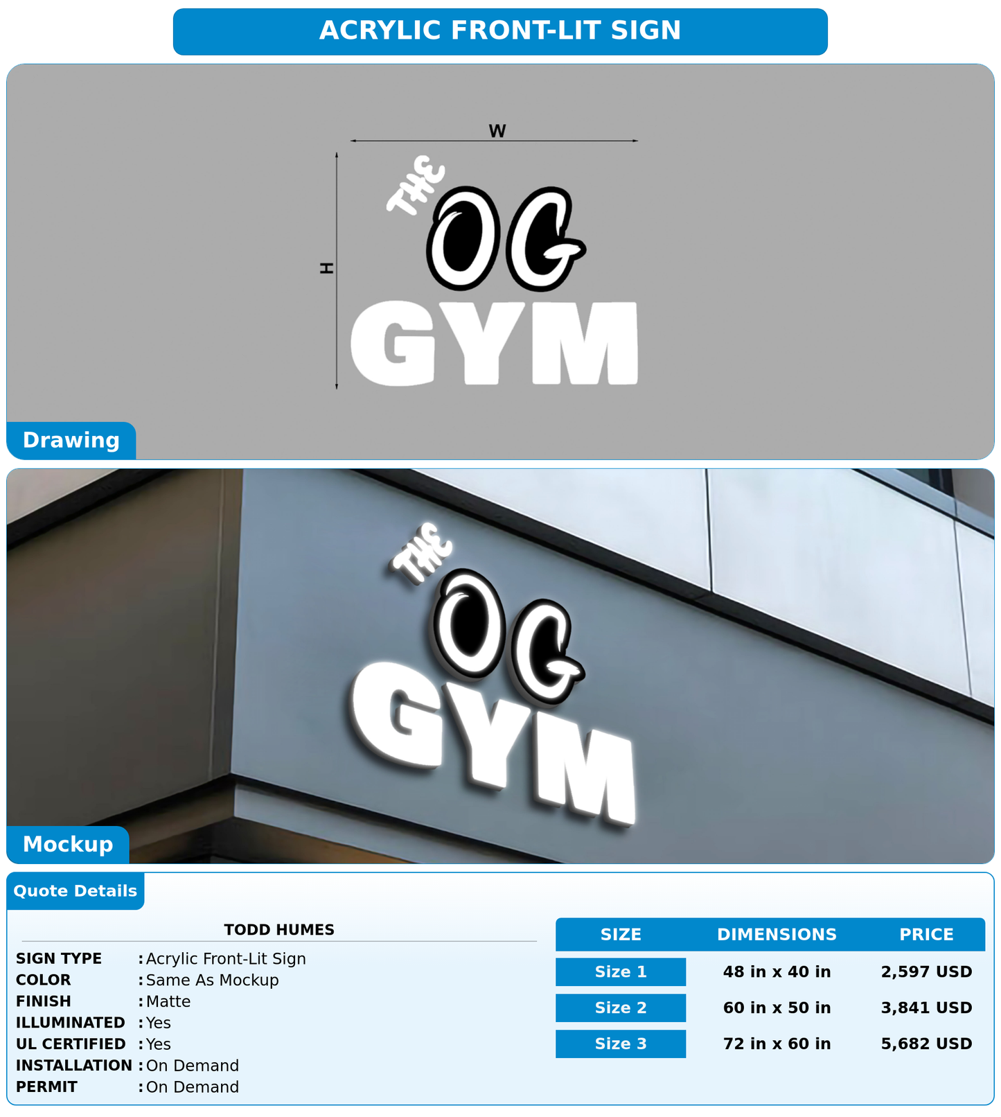 CUSTOM MOCKUP SIGN FOR Todd Humes