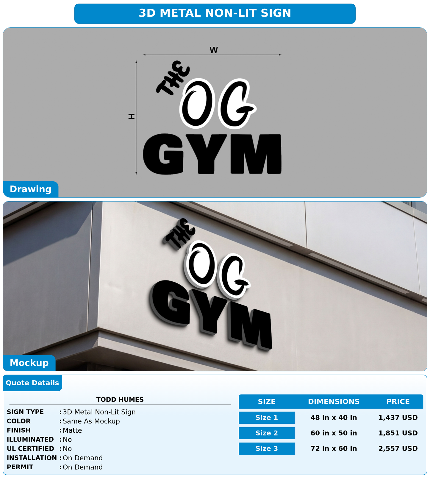 CUSTOM MOCKUP SIGN FOR Todd Humes