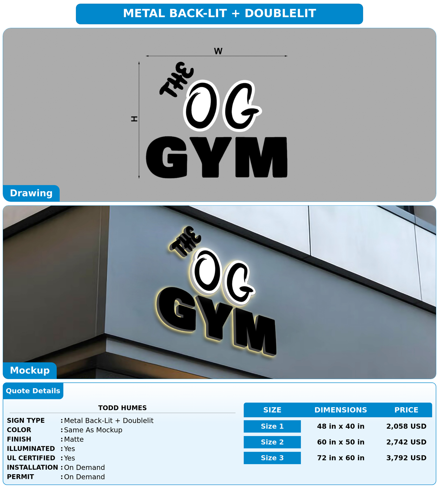 CUSTOM MOCKUP SIGN FOR Todd Humes