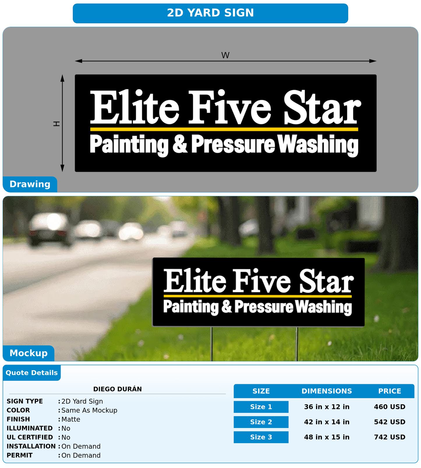 CUSTOM MOCKUP SIGN FOR Diego Durán