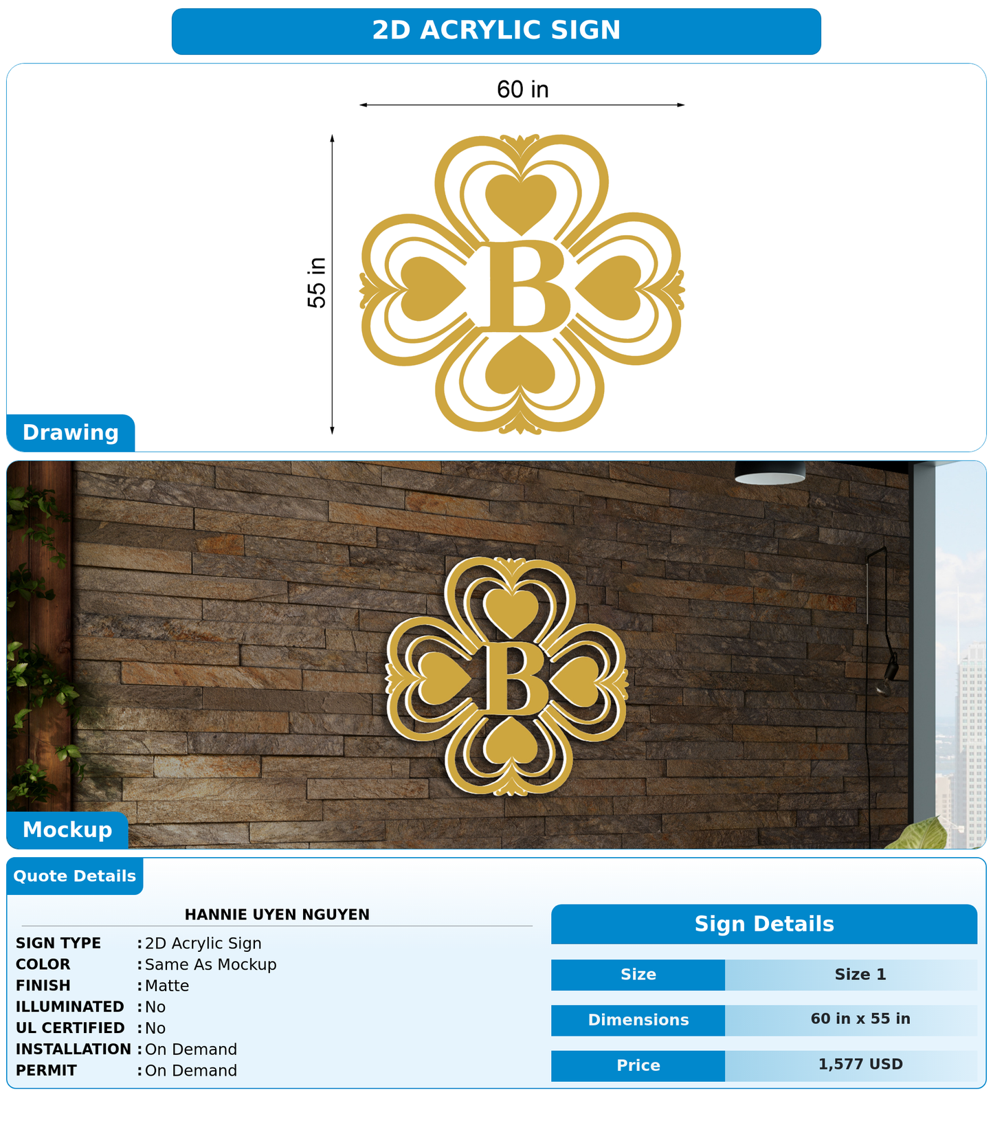 CUSTOM MOCKUP SIGN FOR Hannie Uyen Nguyen