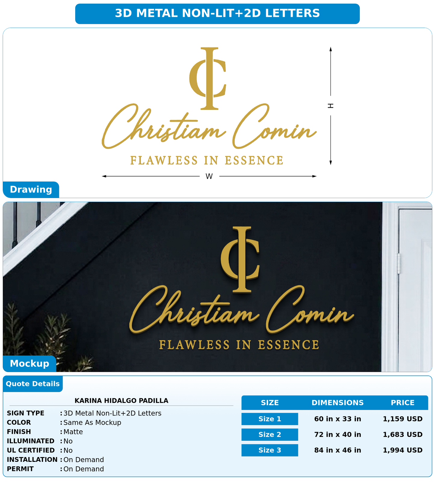 CUSTOM MOCKUP SIGN FOR Karina Hidalgo Padilla
