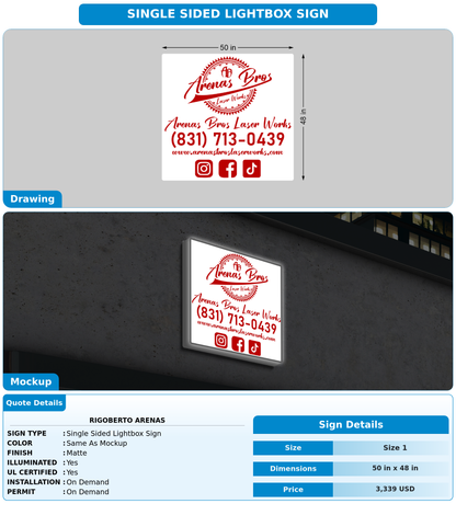 CUSTOM MOCKUP SIGN FOR Rigoberto arenas