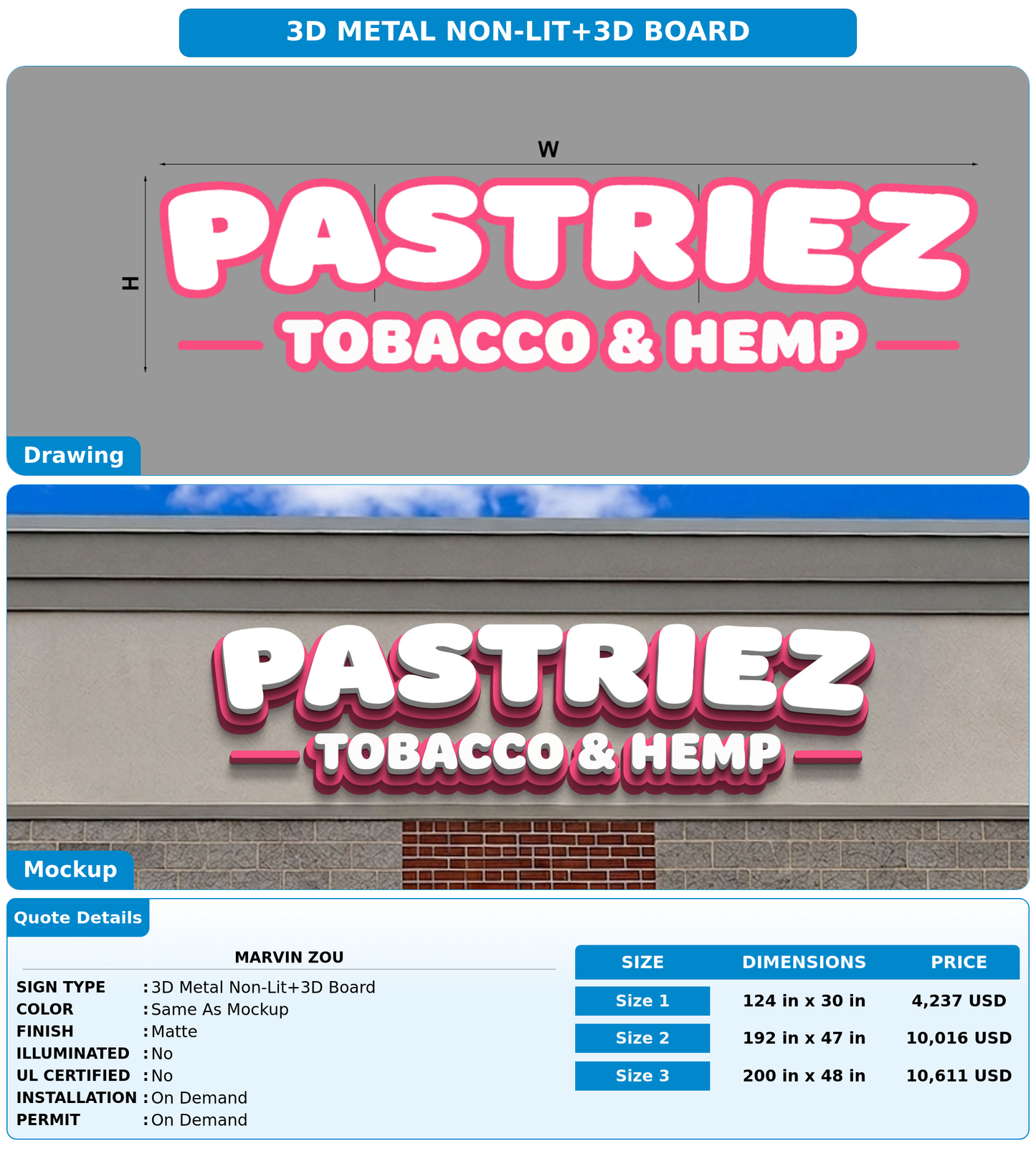 CUSTOM MOCKUP SIGN FOR Marvin Zou