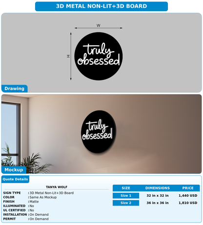 CUSTOM MOCKUP SIGN FOR Tanya wolf