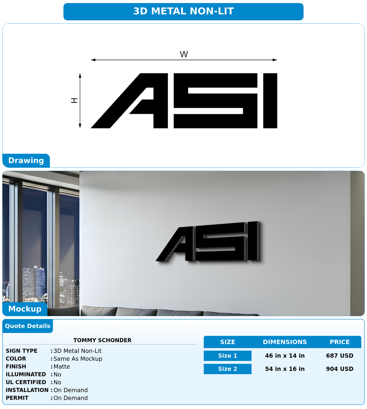 CUSTOM MOCKUP SIGN FOR tommy schonder