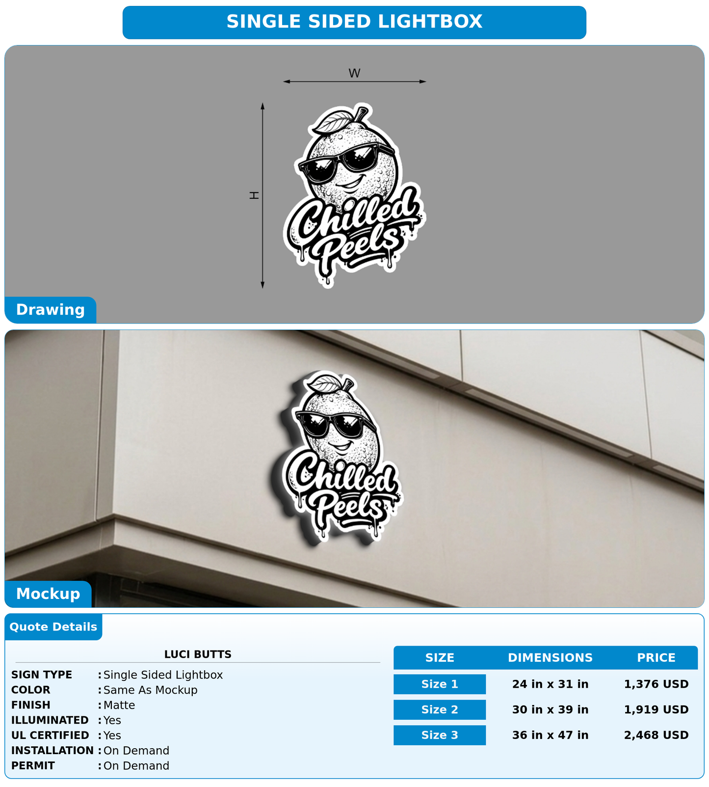 CUSTOM MOCKUP SIGN FOR Luci Butts