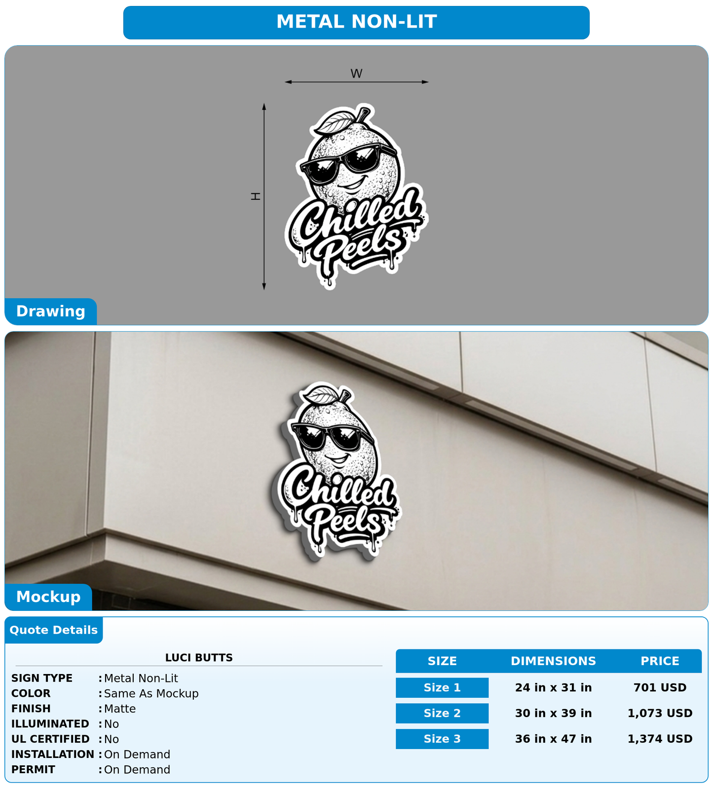 CUSTOM MOCKUP SIGN FOR Luci Butts