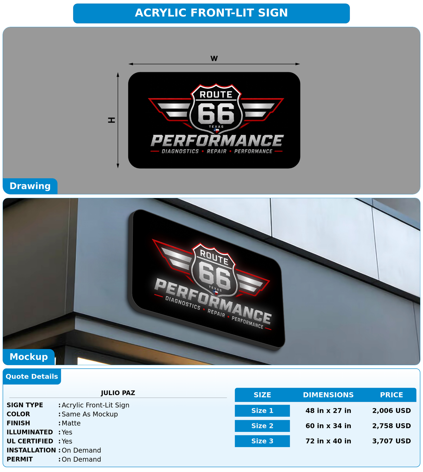 CUSTOM MOCKUP SIGN FOR Julio Paz