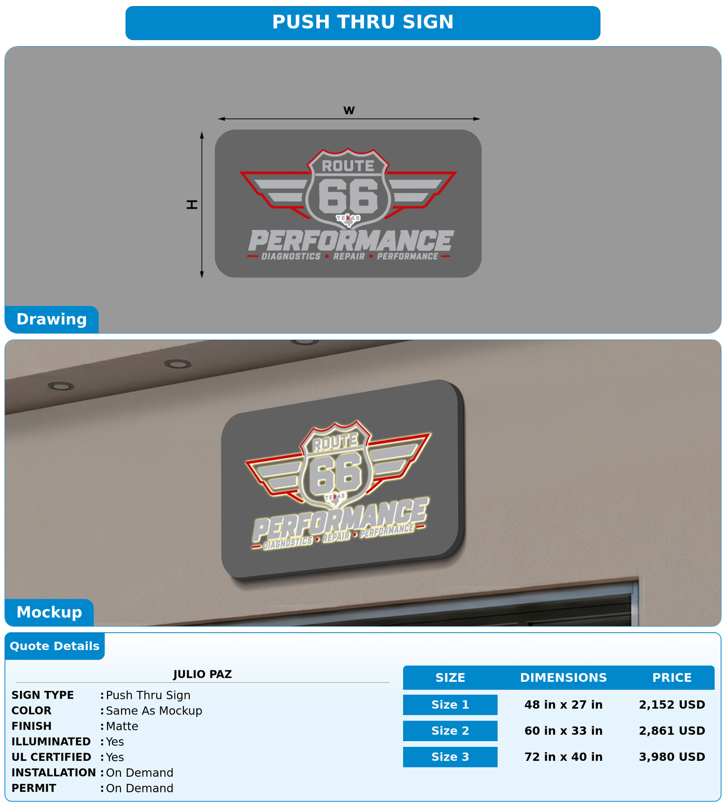 CUSTOM MOCKUP SIGN FOR Julio Paz