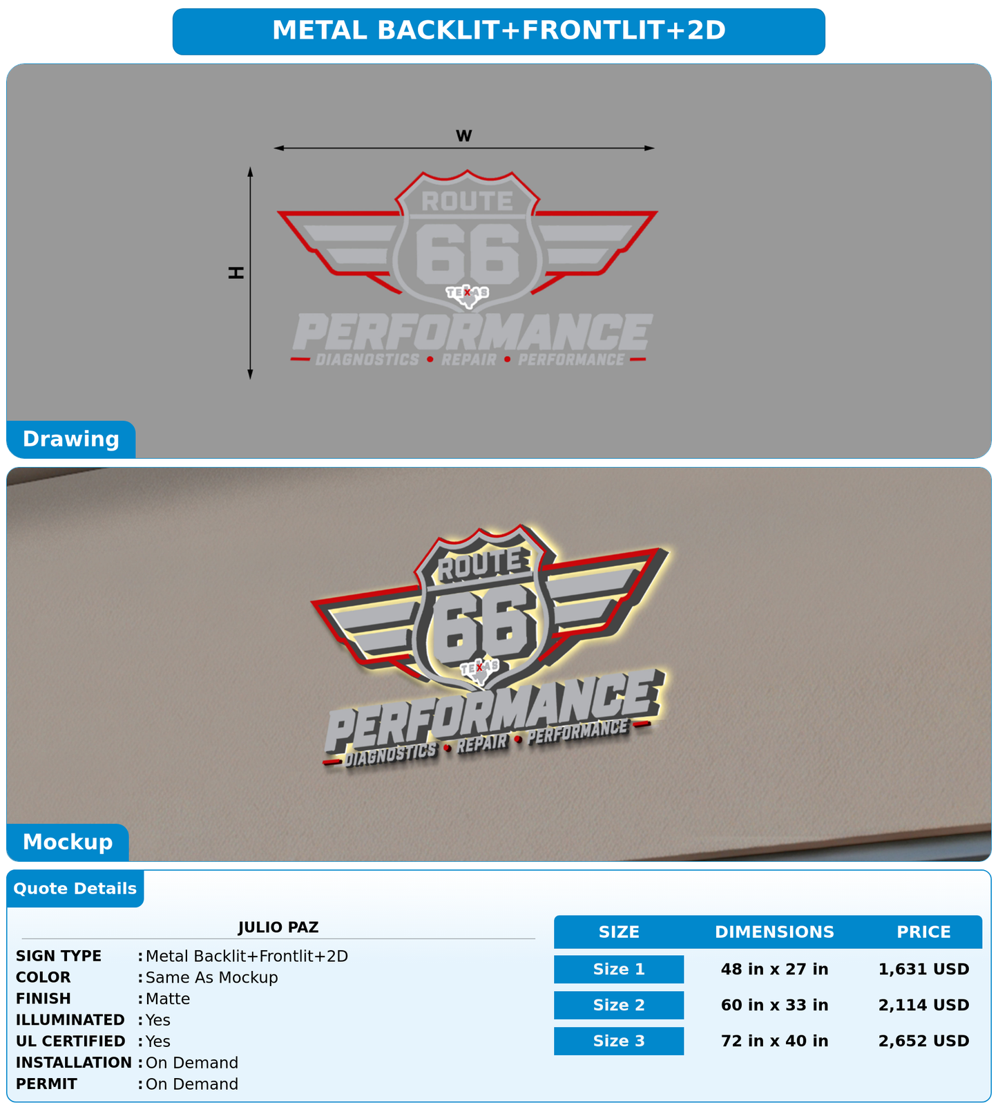 CUSTOM MOCKUP SIGN FOR Julio Paz