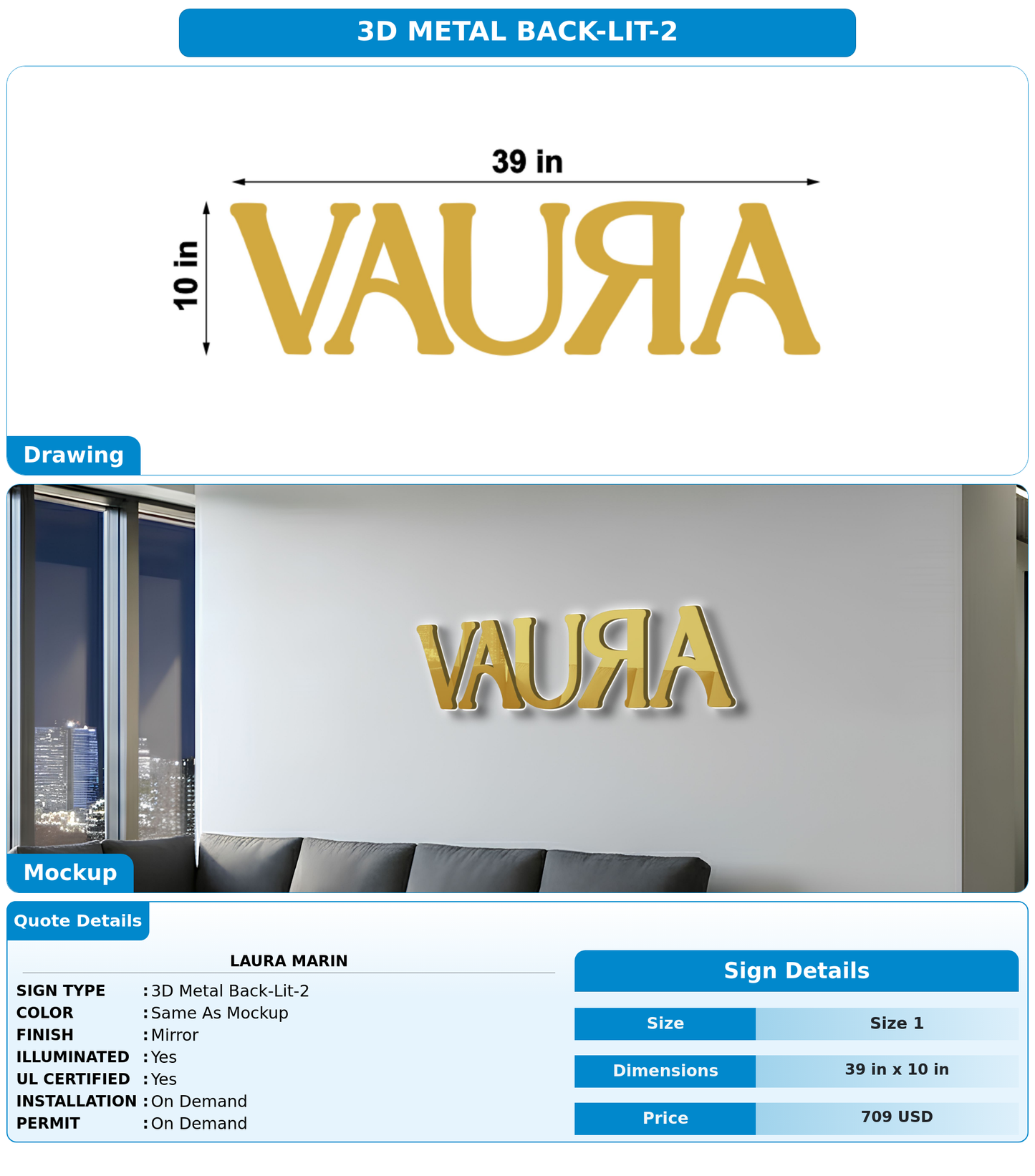 CUSTOM MOCKUP SIGN FOR Laura Marin