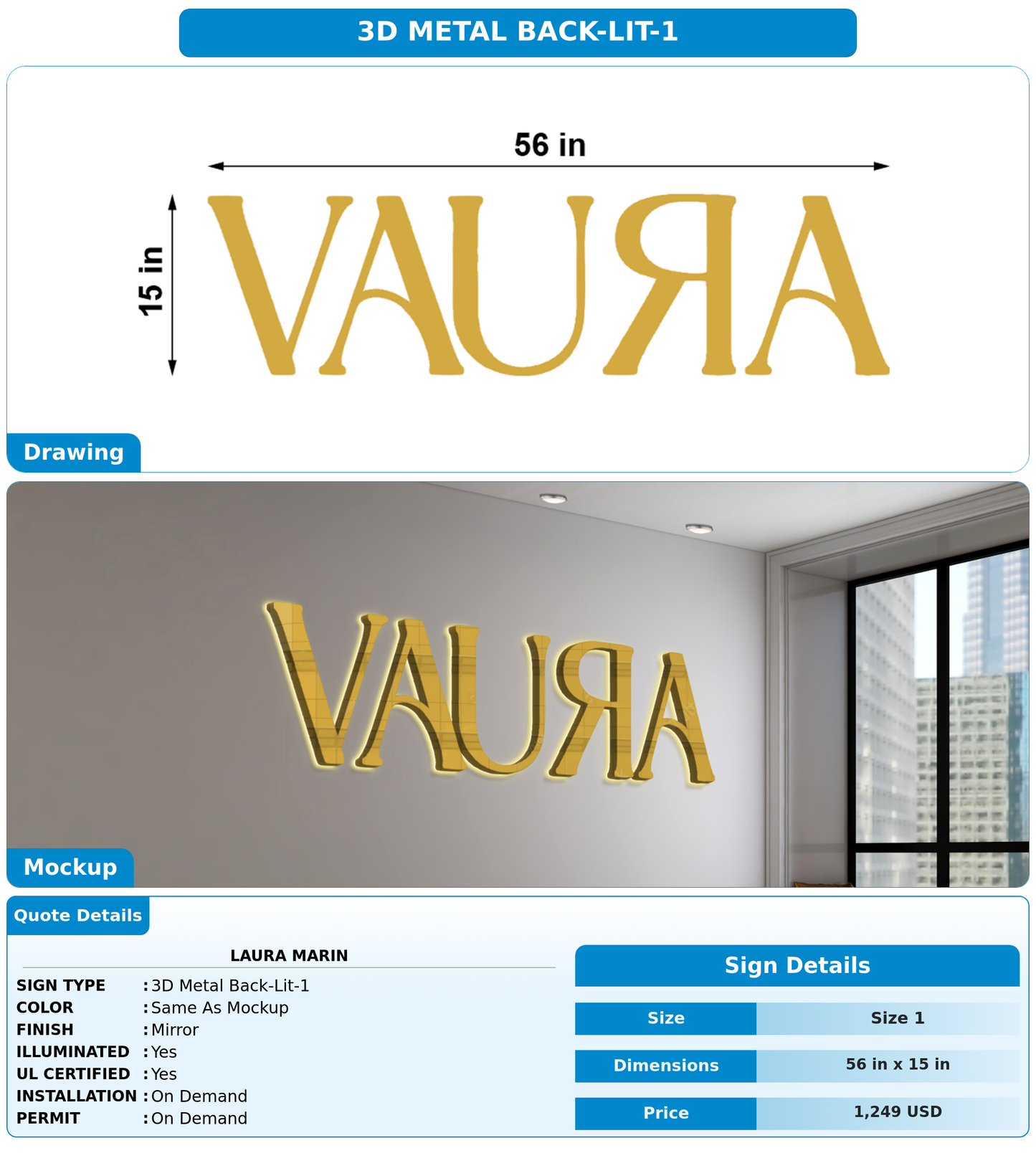 CUSTOM MOCKUP SIGN FOR Laura Marin