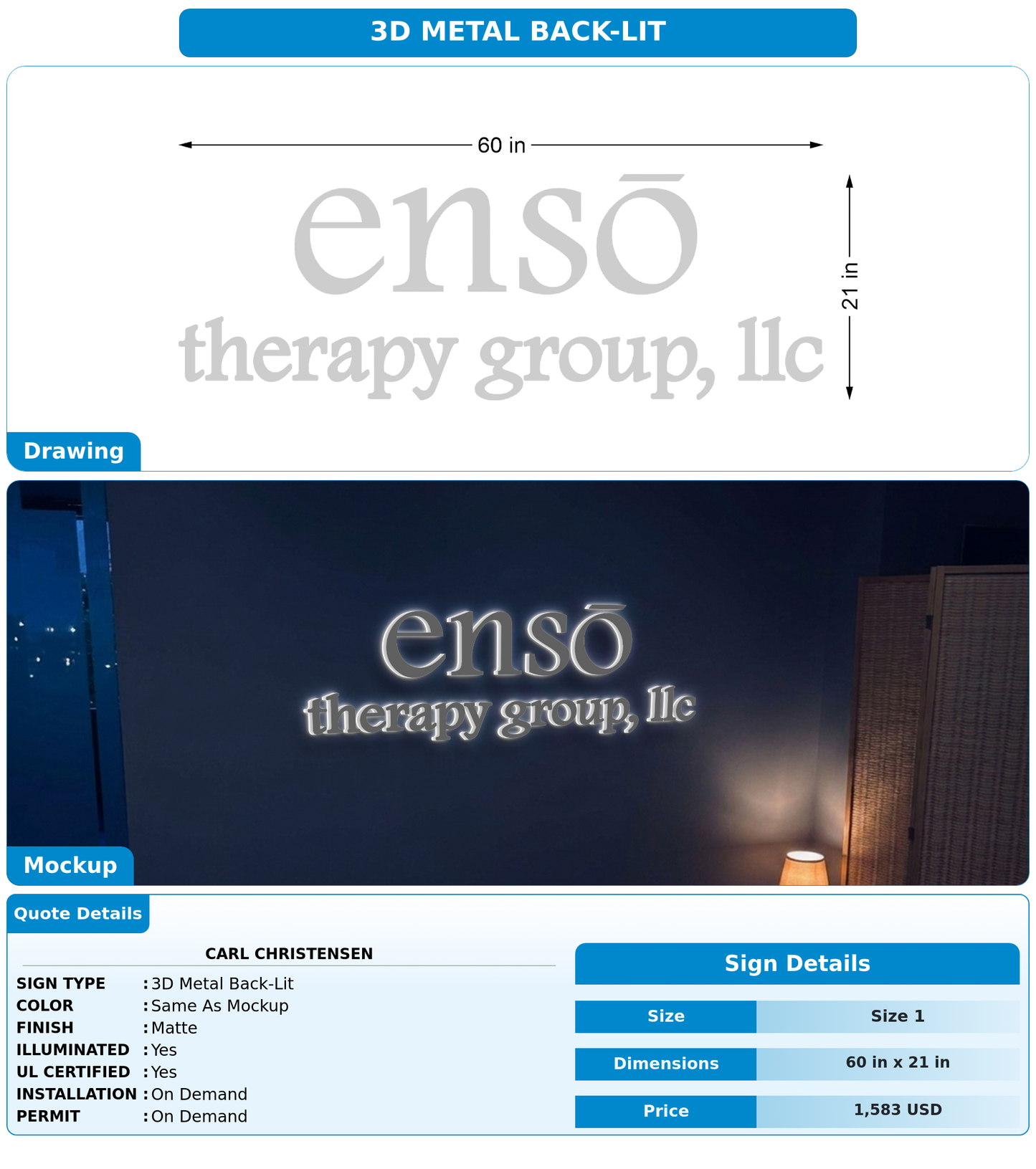CUSTOM MOCKUP SIGN FOR Carl Christensen