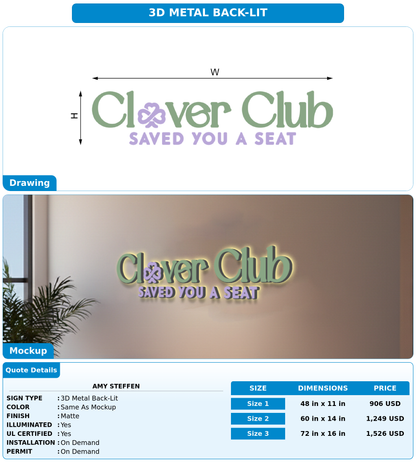 CUSTOM MOCKUP SIGN FOR Amy Steffen
