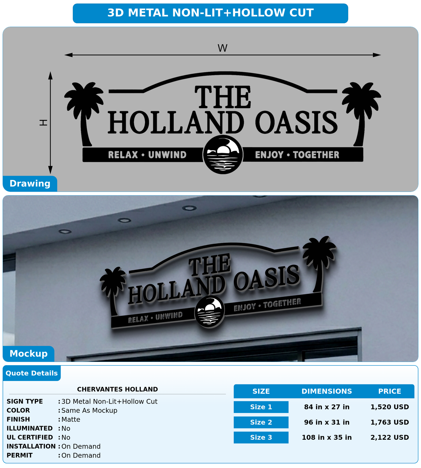 CUSTOM MOCKUP SIGN FOR Chervantes Holland
