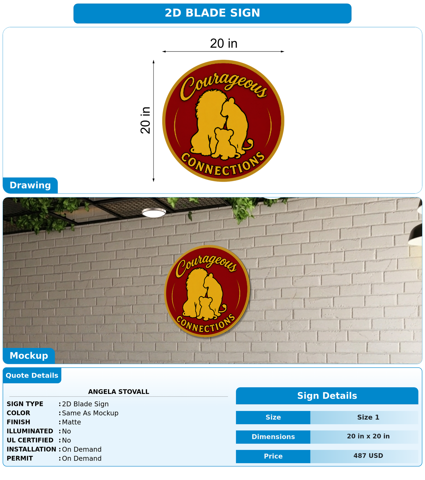CUSTOM MOCKUP SIGN FOR Angela Stovall