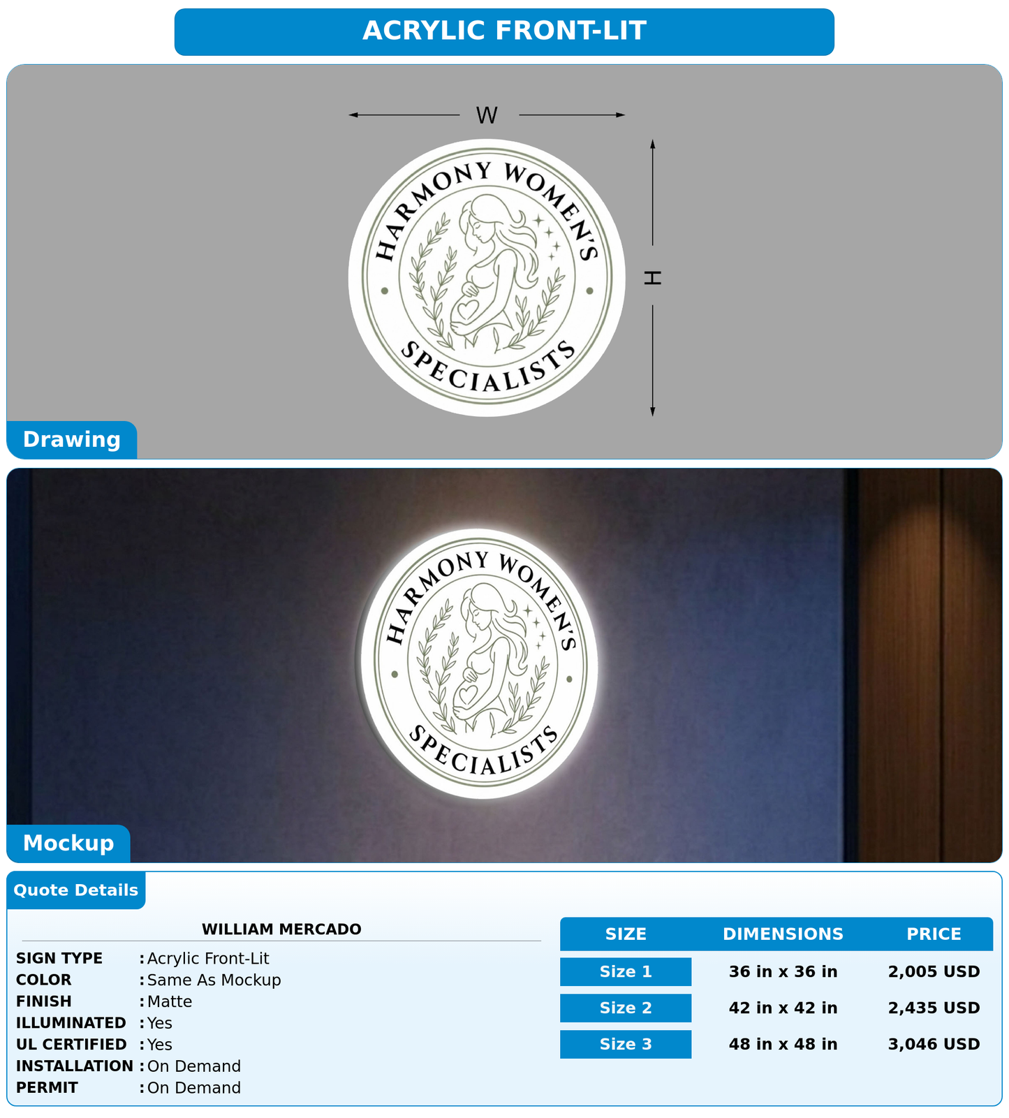 CUSTOM MOCKUP SIGN FOR William Mercado