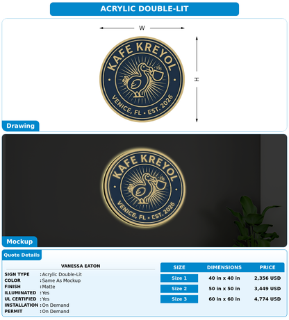 CUSTOM MOCKUP SIGN FOR Vanessa Eaton