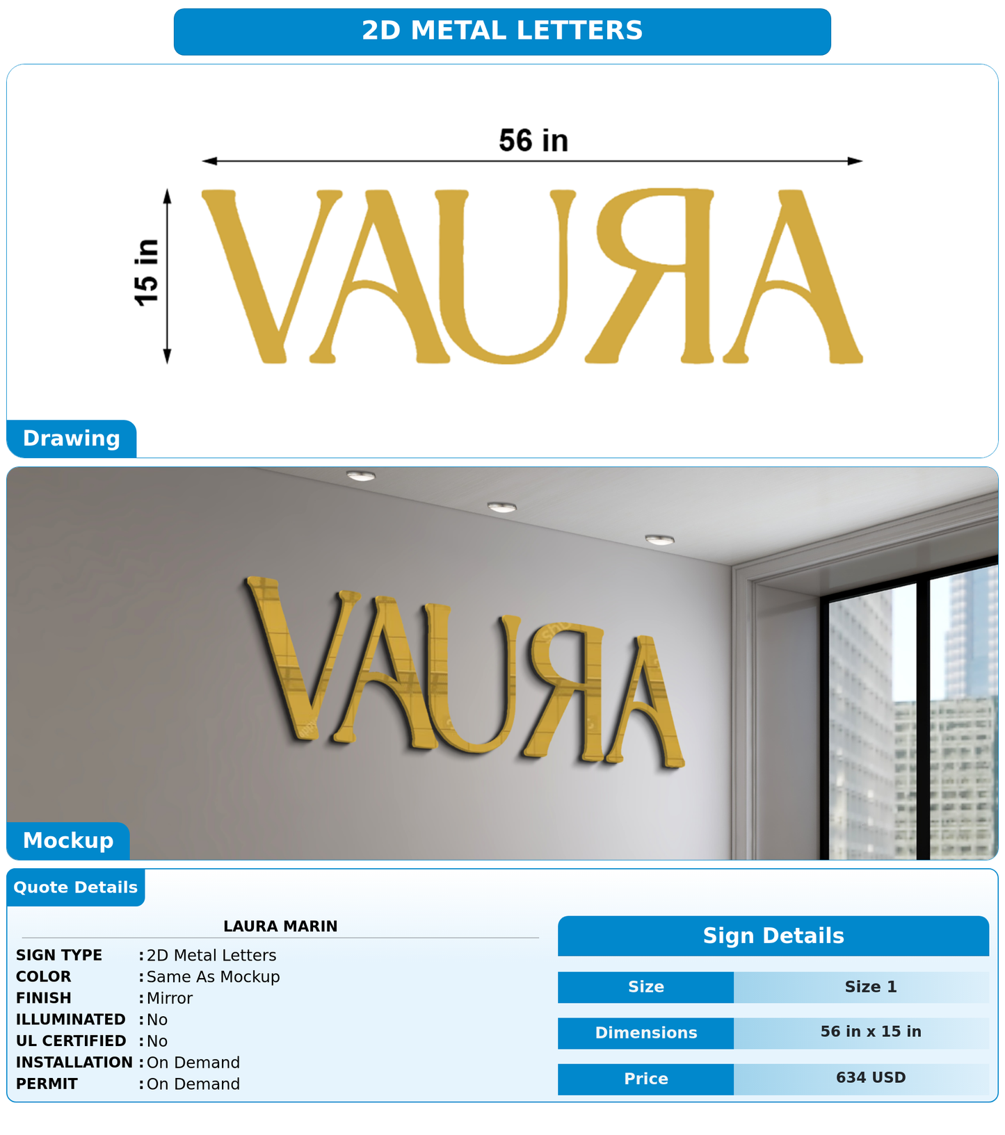 CUSTOM MOCKUP SIGN FOR Laura Marin