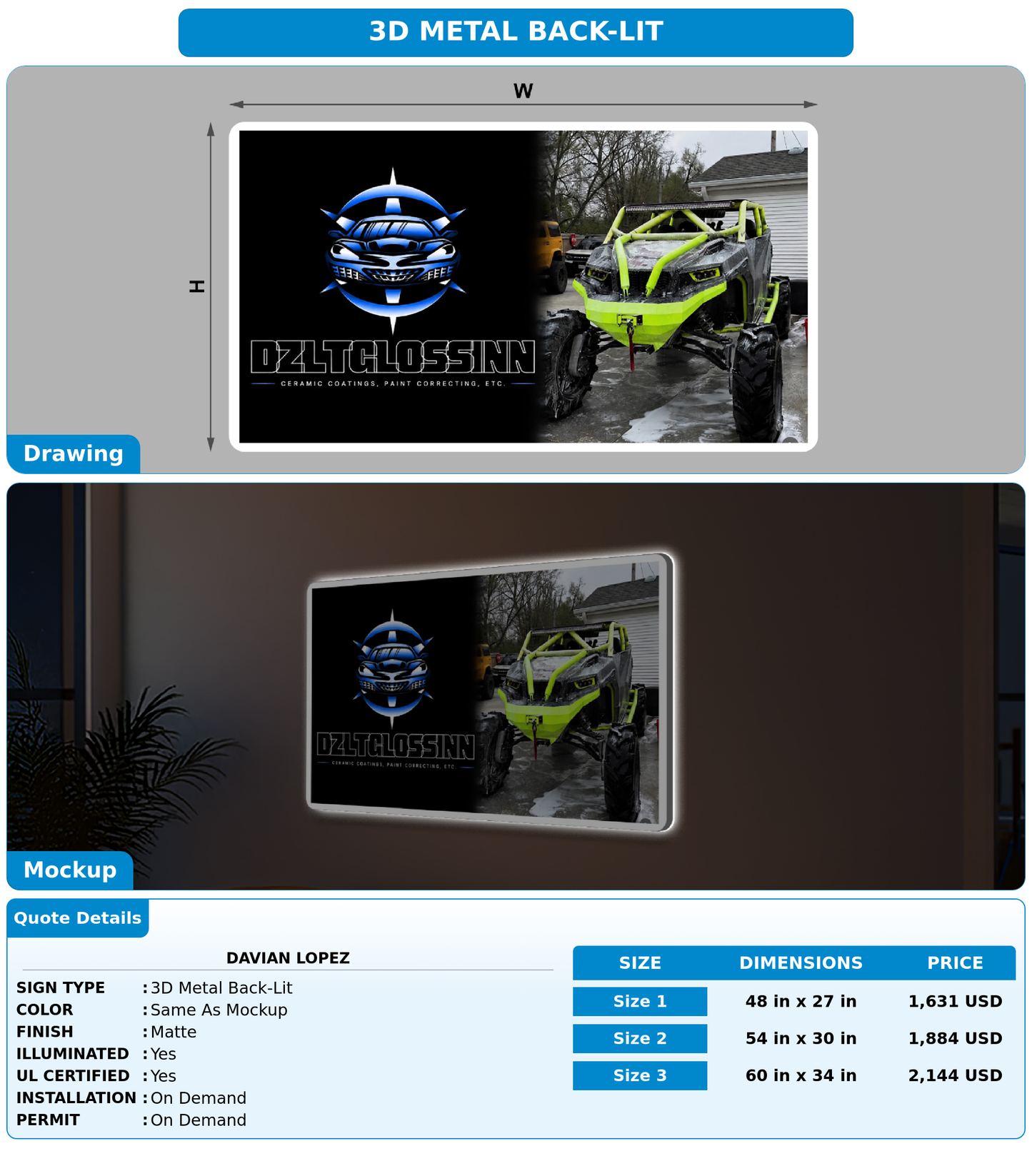 CUSTOM MOCKUP SIGN FOR Davian Lopez