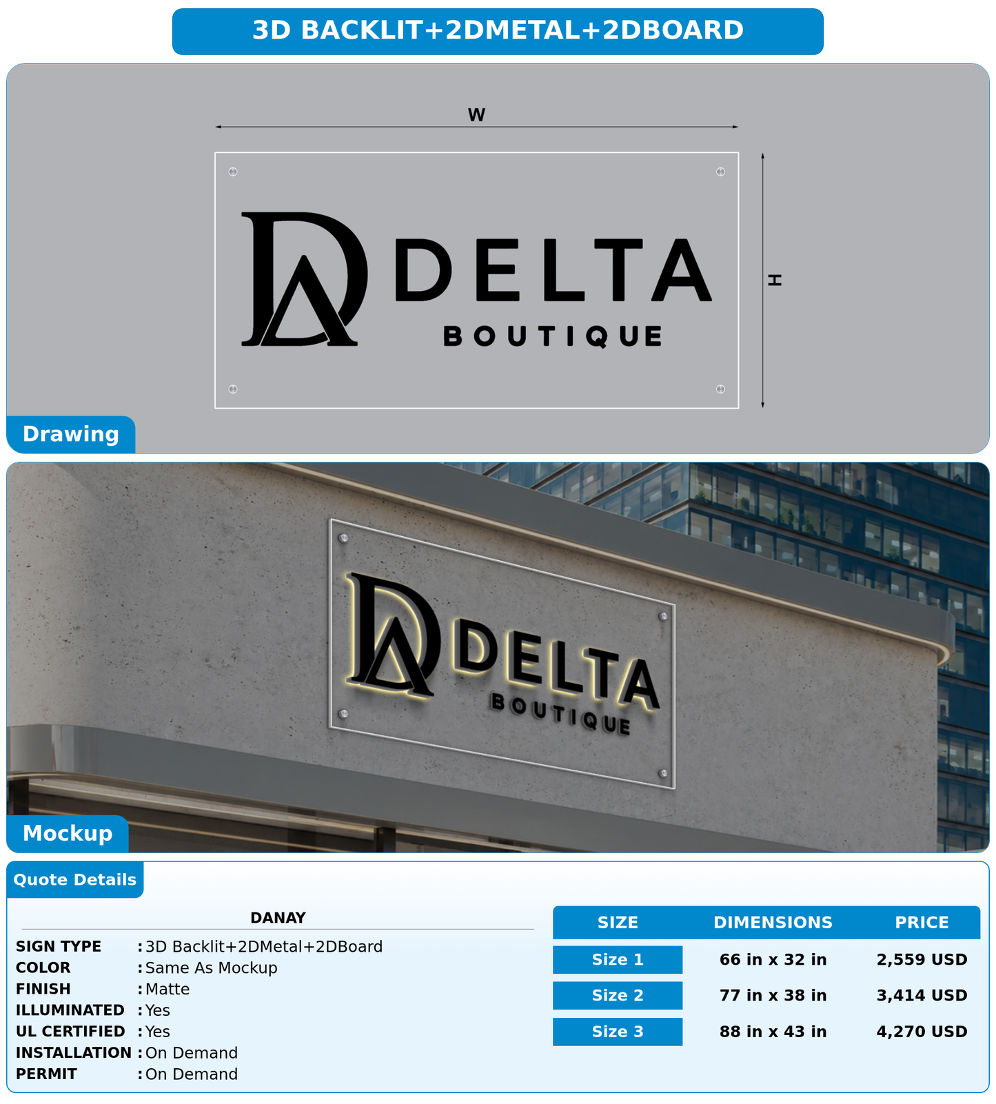 CUSTOM MOCKUP SIGN FOR Danay